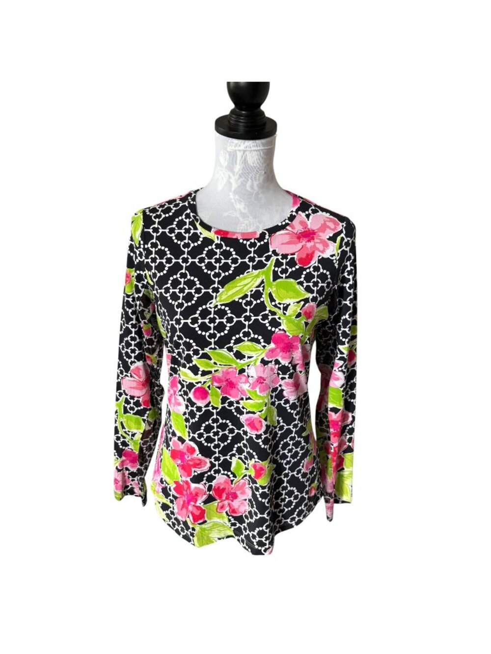 IBKUL Floral Womens Top Long Sleeve Shirt Golf UPF 50+ Small